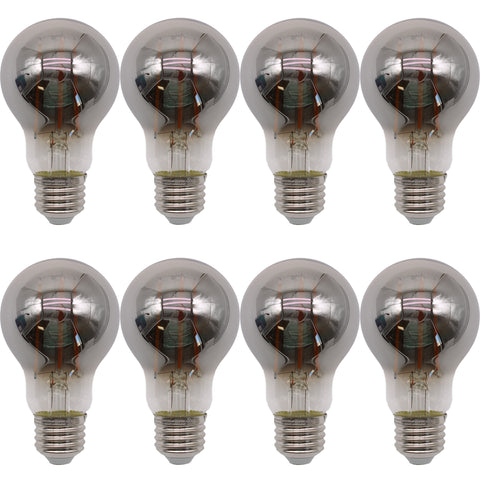 Jaspertronics A19 Vintage Edison LED Filament Bulbs, E26 Base, 4W 25W Equivalent, 1800K Extra Warm White, 180 Lumens, Dimmable, Pack of 8