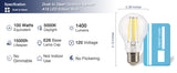 Jaspertronics™ Dusk to Dawn Outdoor Sensor A19 LED Light Bulb, 5000K Daylight,8W (100W Eqv.), 1400LM, Vintage Filament E26 Base,Auto On/Off Photocell Automatic for Energy-Efficient Outdoor Lighting, 4 Pack