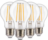 Jaspertronics™ Dusk to Dawn Outdoor Sensor A19 LED Edison Bulbs, 7W (60W Eqv.), 800LM,Vintage Filament E26 Base, Auto On/Off Photocell Automatic for Energy-Efficient Outdoor Lighting, 2700K Soft White, 4 Pack