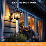 Jaspertronics™ Dusk to Dawn Outdoor Sensor A19 LED Edison Bulbs, 7W (60W Eqv.), 800LM,Vintage Filament E26 Base, Auto On/Off Photocell Automatic for Energy-Efficient Outdoor Lighting, 2700K Soft White, 4 Pack
