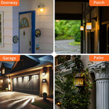 Jaspertronics™ Dusk to Dawn Outdoor Sensor A19 LED Edison Bulbs, 7W (60W Eqv.), 800LM,Vintage Filament E26 Base, Auto On/Off Photocell Automatic for Energy-Efficient Outdoor Lighting, 2700K Soft White, 4 Pack