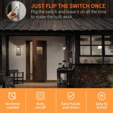 Jaspertronics™ Dusk to Dawn Outdoor Sensor A19 LED Edison Bulbs, 7W (60W Eqv.), 800LM,Vintage Filament E26 Base, Auto On/Off Photocell Automatic for Energy-Efficient Outdoor Lighting, 5000K Daylight, 4 Pack