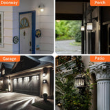 Jaspertronics™ Dusk to Dawn Outdoor Sensor A19 LED Edison Bulbs, 7W (60W Eqv.), 800LM,Vintage Filament E26 Base, Auto On/Off Photocell Automatic for Energy-Efficient Outdoor Lighting, 5000K Daylight, 4 Pack