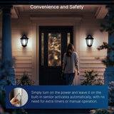 Jaspertronics™ Dusk to Dawn Outdoor Sensor A19 LED Edison Bulbs, 9W (60W Eqv.), 800LM,Vintage Filament E26 Base, Auto On/Off Photocell Automatic for Energy-Efficient Outdoor Lighting, 5000K Daylight, 2 Pack