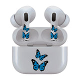 AirSkins - Stylish & Durable Decals for AirPods Pro & Pro 2, Blue Butterflies Design Earbuds & Case Skin, Scratch-Resistant, Precision Fit, Wireless Charging Friendly, Easy Application - 58 Designs Available