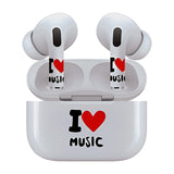 AirSkins - Stylish & Durable Decals for AirPods Pro & Pro 2, I Love Music Design Earbuds & Case Skin, Scratch-Resistant, Precision Fit, Wireless Charging Friendly, Easy Application - 58 Designs Available