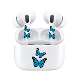AirSkins - Stylish & Durable Decals for AirPods 4, Blue Butterflies Design Earbuds & Case Skin, Scratch-Resistant, Precision Fit, Wireless Charging Friendly, Easy Application - 58 Designs Available