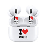 AirSkins - Stylish & Durable Decals for AirPods 4, I Love Music Design Earbuds & Case Skin, Scratch-Resistant, Precision Fit, Wireless Charging Friendly, Easy Application - 58 Designs Available