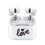 AirSkins - Stylish & Durable Decals for AirPods Pro & Pro 2, Love In Cursive Design Earbuds & Case Skin, Scratch-Resistant, Precision Fit, Wireless Charging Friendly, Easy Application - 58 Designs Available