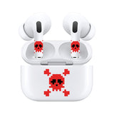 AirSkins - Stylish & Durable Decals for AirPods 4, Red Skull Design Earbuds & Case Skin, Scratch-Resistant, Precision Fit, Wireless Charging Friendly, Easy Application - 58 Designs Available