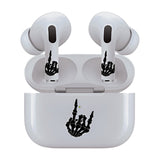 AirSkins - Stylish & Durable Decals for AirPods Pro & Pro 2, Rock On Skeleton Hand Design Earbuds & Case Skin, Scratch-Resistant, Precision Fit, Wireless Charging Friendly, Easy Application - 58 Designs Available