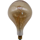 Jaspertronics A165S Oversized Vintage LED Edison Bulb, Amber Decorative E26 Dimmable 7W, 560 Lumens, Warm White 2200K, 1 Pack