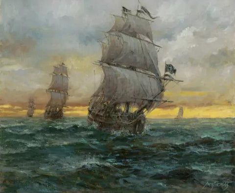 Black Bart's Fleet by Andy Thomas - Canvas Open Edition - 12 x 15