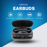 Jaspertronics™ Wireless EarPods with PowerBank and Microphone for all Smart Phones, Tablets, and PCs - TWS3