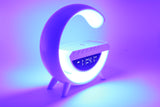 Jaspertronics™ Bluetooth LED Alarm Clock Speaker; Wireless Charging, 6-in-1 Atmospheric Lamp