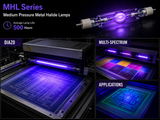 Ushio MHL-5000/4 5000118 MHL Metal Halide UV Lamp, 5000W, 400-450nm, Metal 14.3mm Base, Diazo