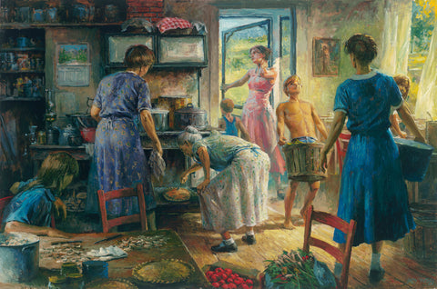 Cooking for the Thrashing Crew by Andy Thomas - Canvas Timeless Edition - 20 x 30