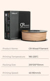 Creality 1.75mm PLA Wood Filament 12 Pack of 1KG Spools, Premium CR-Wood, Exquisite Wood Texture, Smooth Feeding, Stable Printing, Low Shrinkage, Eco-Friendly, Compatible with FDM 3D Printers