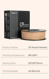 Creality 1.75mm PLA Wood Filament, 1KG Spool, Premium CR-Wood, Exquisite Wood Texture, Smooth Feeding, Stable Printing, Low Shrinkage, Eco-Friendly, Compatible with FDM 3D Printers