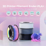 Creality Ender PLA+ Filament Black 4 Pack of 1KG Spools, 1.75mm Diameter, Compatible with 99% FDM 3D Printers, Strong Toughness, Clog-Free, Vacuum Packaged, High Precision, Eco-Friendly