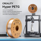 Creality Transparent PETG Filament 1.75mm - High-Speed 3D Printer Filament for K1 Max, 30-600mm/s Printing, 1kg/2.2lbs Spool, Hyper PETG with Dimensional Accuracy +/- 0.03mm