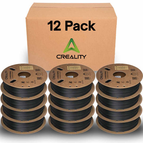 Creality Carbon Fiber Filament 12 Pack of 1.75mm - High-Speed 3D Printer Filament, 50-300mm/s, 1kg/2.2lbs Spool, Hyper PLA-CF with Dimensional Accuracy +/- 0.03mm - Black