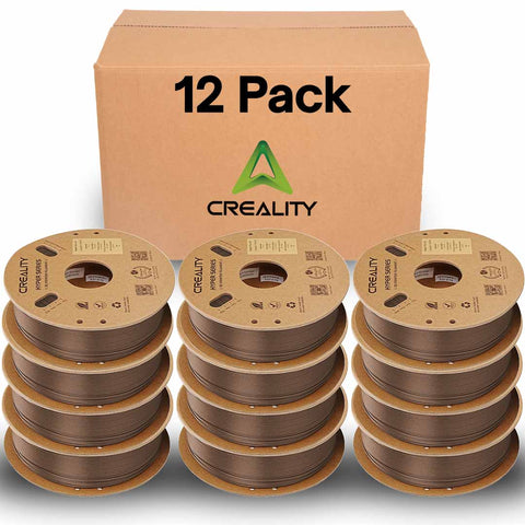 Creality Carbon Fiber Filament 12 Pack of 1.75mm - High-Speed 3D Printer Filament, 50-300mm/s, 1kg/2.2lbs Spool, Hyper PLA-CF with Dimensional Accuracy +/- 0.03mm - Greyish Yellow