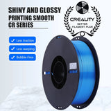 Creality Silk PLA 3D Printer Filament - 1.75mm, High Gloss & Smooth Texture, 2.2lb Spool, Clog-Free, Compatible with Most FDM Printers, Easy Mold, Low Shrinkage - Blue