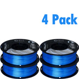 Creality Silk PLA Filament 4-Pack - 1.75mm, High Gloss & Smooth Texture, 2.2lb Spools Each, Clog-Free, Compatible with Most FDM Printers, Easy Mold, Low Shrinkage - Blue