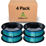 Creality Silk PLA Filament 4-Pack - 1.75mm, High Gloss & Smooth Texture, 2.2lb Spools Each, Clog-Free, Compatible with Most FDM Printers, Easy Mold, Low Shrinkage - Blue-Green
