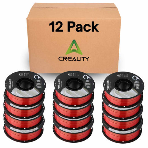 Creality Silk PLA Filament 12-Pack - 1.75mm, High Gloss & Smooth Texture, 2.2lb Spools Each, Clog-Free, Compatible with Most FDM Printers, Easy Mold, Low Shrinkage - Gold-Red