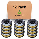 Creality Silk PLA Filament 12-Pack - 1.75mm, High Gloss & Smooth Texture, 2.2lb Spools Each, Clog-Free, Compatible with Most FDM Printers, Easy Mold, Low Shrinkage - Gold-Silver