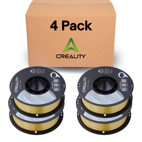 Creality Silk PLA Filament 4-Pack - 1.75mm, High Gloss & Smooth Texture, 2.2lb Spools Each, Clog-Free, Compatible with Most FDM Printers, Easy Mold, Low Shrinkage - Gold-Silver