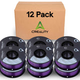 Creality Silk PLA Filament 12-Pack - 1.75mm, High Gloss & Smooth Texture, 2.2lb Spools Each, Clog-Free, Compatible with Most FDM Printers, Easy Mold, Low Shrinkage - Purple
