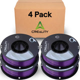 Creality Silk PLA Filament 4-Pack - 1.75mm, High Gloss & Smooth Texture, 2.2lb Spools Each, Clog-Free, Compatible with Most FDM Printers, Easy Mold, Low Shrinkage - Purple