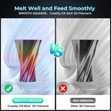Creality Silk PLA 3D Printer Filament - 1.75mm, High Gloss & Smooth Texture, 2.2lb Spool, Clog-Free, Compatible with Most FDM Printers, Easy Mold, Low Shrinkage - Rainbow