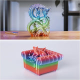Creality Silk PLA 3D Printer Filament - 1.75mm, High Gloss & Smooth Texture, 2.2lb Spool, Clog-Free, Compatible with Most FDM Printers, Easy Mold, Low Shrinkage - Rainbow
