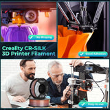 Creality Silk PLA 3D Printer Filament - 1.75mm, High Gloss & Smooth Texture, 2.2lb Spool, Clog-Free, Compatible with Most FDM Printers, Easy Mold, Low Shrinkage - Rainbow