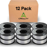 Creality Silk PLA Filament 12-Pack - 1.75mm, High Gloss & Smooth Texture, 2.2lb Spools Each, Clog-Free, Compatible with Most FDM Printers, Easy Mold, Low Shrinkage - Silver
