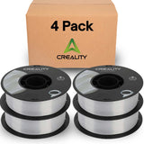Creality Silk PLA Filament 4-Pack - 1.75mm, High Gloss & Smooth Texture, 2.2lb Spools Each, Clog-Free, Compatible with Most FDM Printers, Easy Mold, Low Shrinkage - Silver