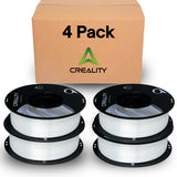 Creality Silk PLA Filament 4-Pack - 1.75mm, High Gloss & Smooth Texture, 2.2lb Spools Each, Clog-Free, Compatible with Most FDM Printers, Easy Mold, Low Shrinkage - White