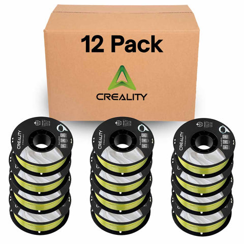 Creality Silk PLA Filament 12-Pack - 1.75mm, High Gloss & Smooth Texture, 2.2lb Spools Each, Clog-Free, Compatible with Most FDM Printers, Easy Mold, Low Shrinkage - Yellow-Blue