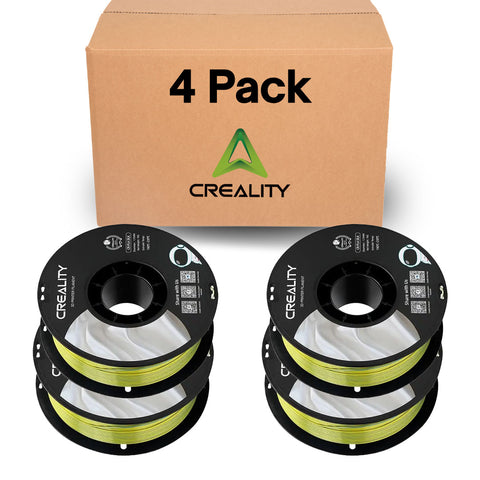 Creality Silk PLA Filament 4-Pack - 1.75mm, High Gloss & Smooth Texture, 2.2lb Spools Each, Clog-Free, Compatible with Most FDM Printers, Easy Mold, Low Shrinkage - Yellow-Blue