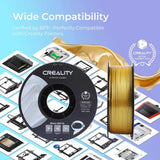 Creality Silk PLA 3D Printer Filament - 1.75mm, High Gloss & Smooth Texture, 2.2lb Spool, Clog-Free, Compatible with Most FDM Printers, Easy Mold, Low Shrinkage - Golden