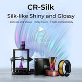 Creality Silk PLA 3D Printer Filament - 1.75mm, High Gloss & Smooth Texture, 2.2lb Spool, Clog-Free, Compatible with Most FDM Printers, Easy Mold, Low Shrinkage - Golden