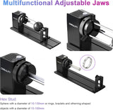 Creality Laser Rotary Roller Pro, Y-Axis Rotary Chuck Kit for Creality Series Laser Engravers, 3-in-1 Adjustable Jaws, Engraves Cylindrical Objects, Includes M6 Risers & Professional Goggles