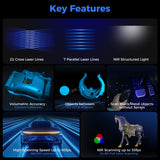 Creality Raptor Pro Portable 3D Scanner – Dual Blue Laser, NIR, 0.02mm Accuracy, 24-Bit Color, 660,000 Points/sec, USB-C