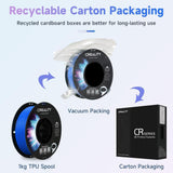 Creality 95A TPU Filament 1.75mm - Flexible & Durable 3D Printing Filament, Elastic & Soft Thermoplastic Polyurethane, 1kg/2.2lbs Spool, High-Speed Printing, Compatible with FDM Printers - Blue