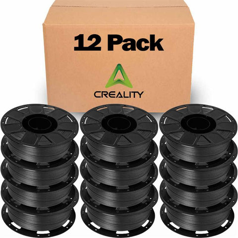 Creality Ender PLA Filament 1.75mm 12 Roll Bundle - Black - No-Tangle, Eco-Friendly, Strong Bonding, Universal 3D Printer Fit