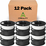 Creality Ender PLA Filament 1.75mm 12 Roll Bundle  - 6 Black Roll & 6 White Roll – No-Tangle, Eco-Friendly, Strong Bonding, Universal 3D Printer Fit